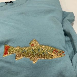 Mens long sleeved tee embroidered speckled trout